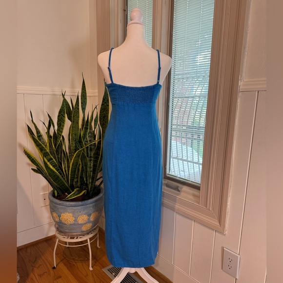 ZARA Blue Linen Blend Dress - Picture 5 of 7